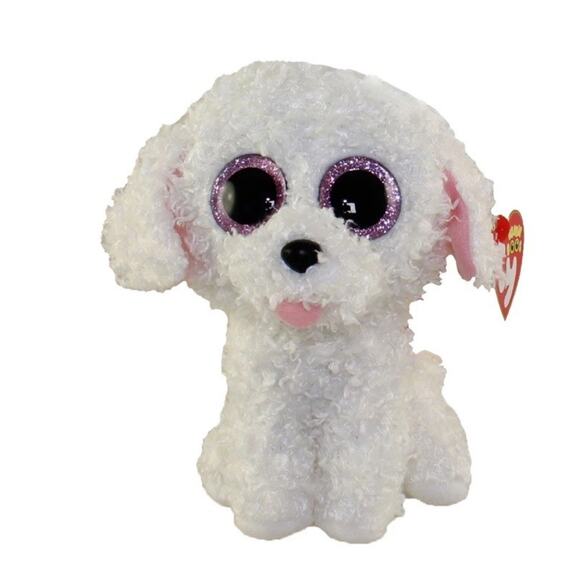 New TY Beanie Boos - PIPPIE the White Bichon Dog (Glitter Eyes) (6 inch) Boo - Picture 1 of 7